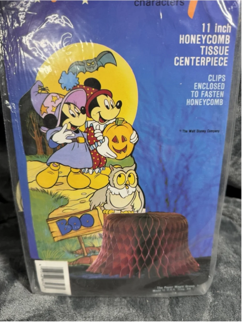 Vintage Disney Mickey Minnie Halloween Honeycomb Centerpiece 11 Inch By Eureka